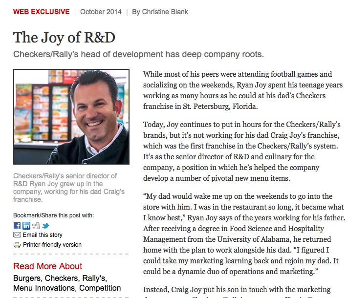 Checkers & Rally’s Restaurants, Inc. | Ryan Joy